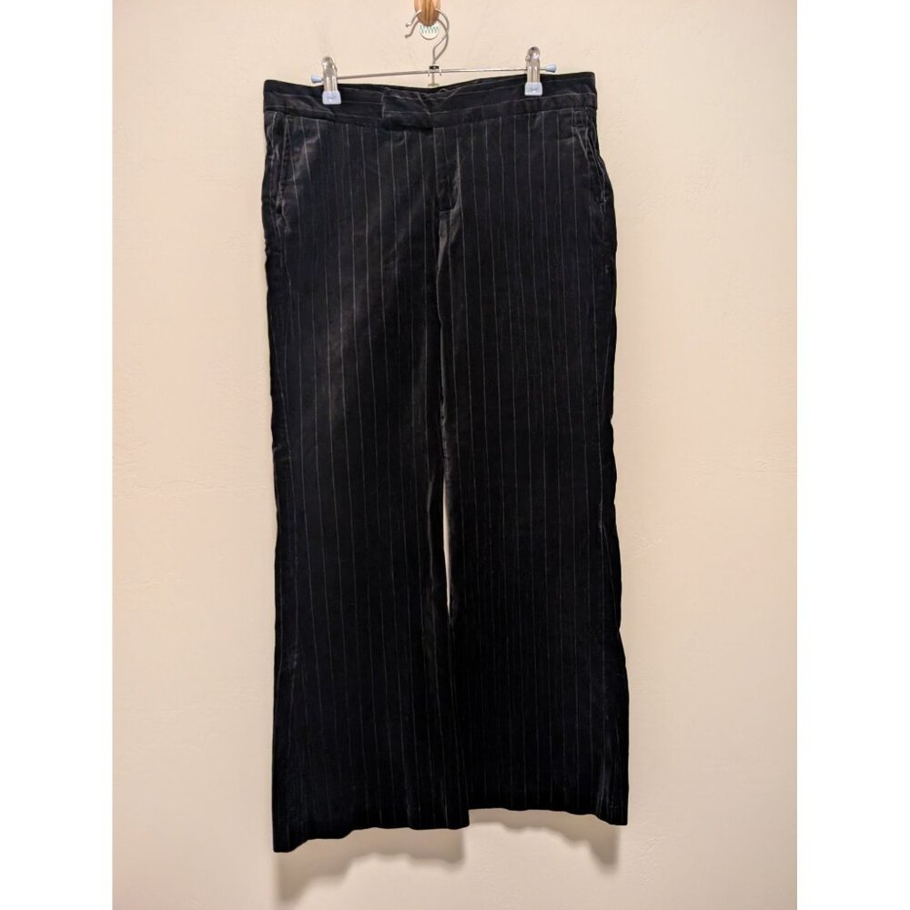 Bitten Sarah Jessica Parker Pinstripe Black Trousers Size 10 Cotton Blend